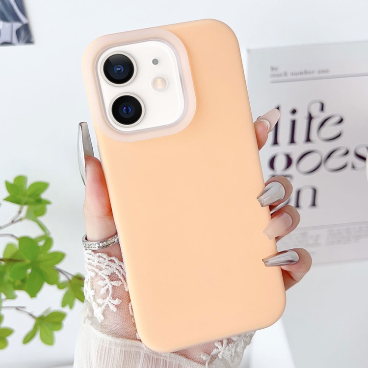 

For iPhone 12 PC Hybrid Liquid Silicone Jelly Phone Case(Orange)
