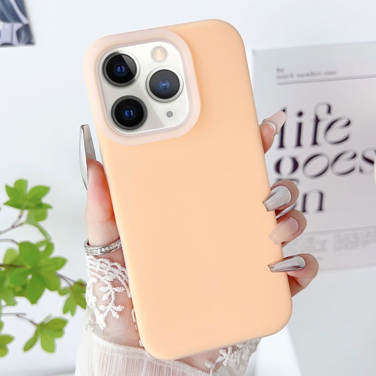 

For iPhone 11 Pro PC Hybrid Liquid Silicone Jelly Phone Case(Orange)