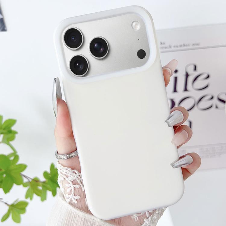 For iPhone 17 Pro Max PC Hybrid Liquid Silicone Jelly Phone Case(White)