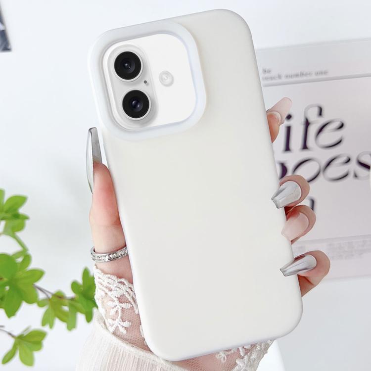 For iPhone 17 PC Hybrid Liquid Silicone Jelly Phone Case(White)