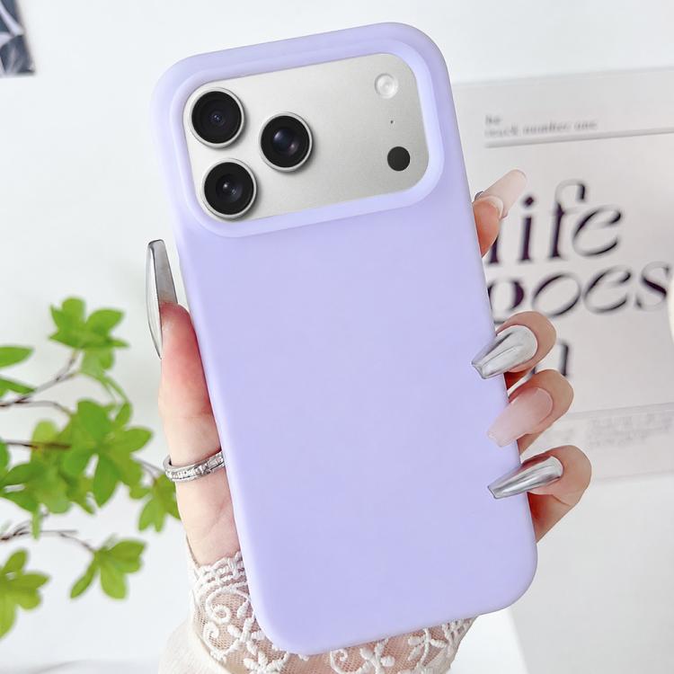 For iPhone 18 Pro Max PC Hybrid Liquid Silicone Jelly Phone Case(Light Purple)