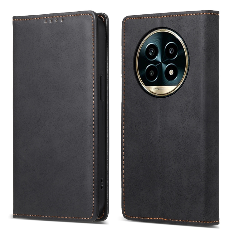

For Realme 13 Pro / 13 Pro+ Global Business Solid Color Magnetic RFID Leather Phone Case(Black)