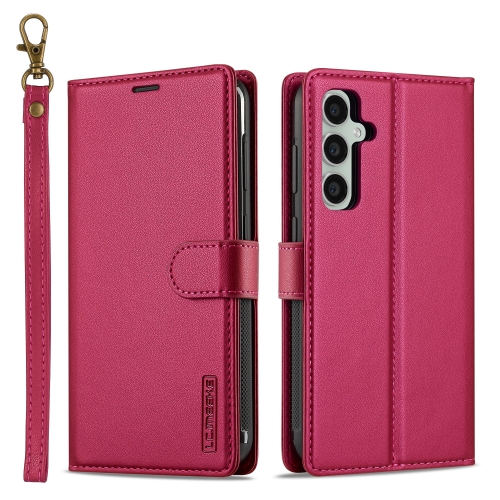 

For Samsung Galaxy S24 5G LC.IMEEKE L2 Series Detachable Magsafe PU Phone Case with Lanyard(Red)