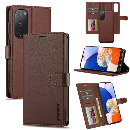 

For Samsung Galaxy S20 FE 5G LC.IMEEKE L2 Series Detachable Magsafe PU Phone Case with Lanyard(Brown)