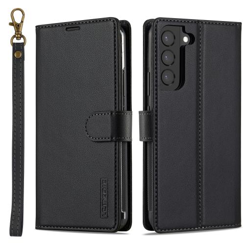 

For Samsung Galaxy S25 5G LC.IMEEKE L2 Series Detachable Magsafe PU Phone Case with Lanyard(Black)