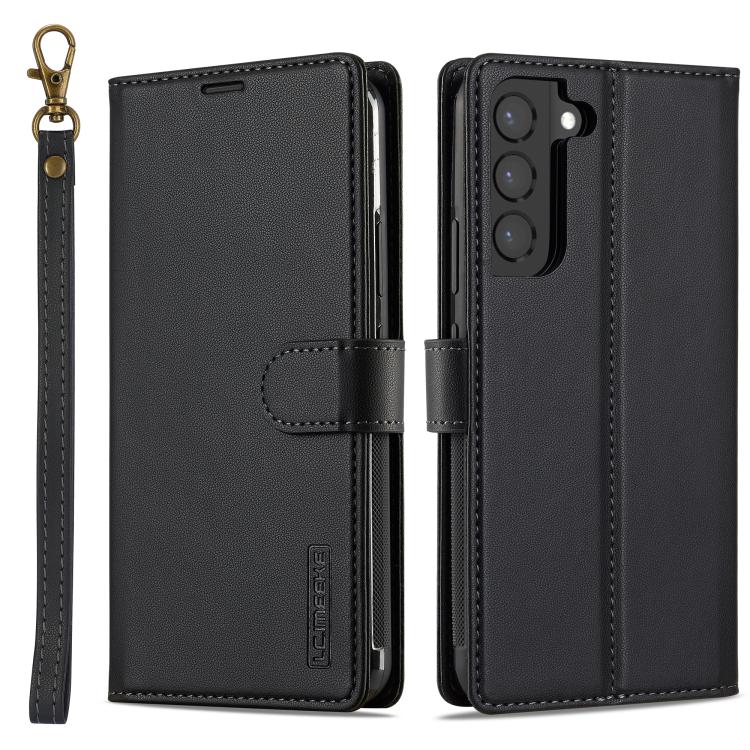 

For Samsung Galaxy S25+ 5G LC.IMEEKE L2 Series Detachable Magsafe PU Phone Case with Lanyard(Black)