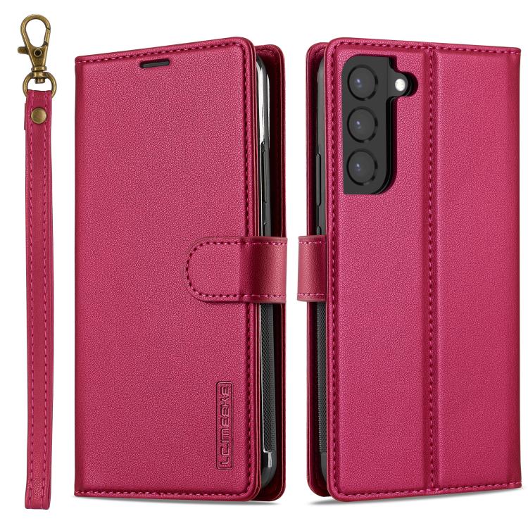 

For Samsung Galaxy S25+ 5G LC.IMEEKE L2 Series Detachable Magsafe PU Phone Case with Lanyard(Red)