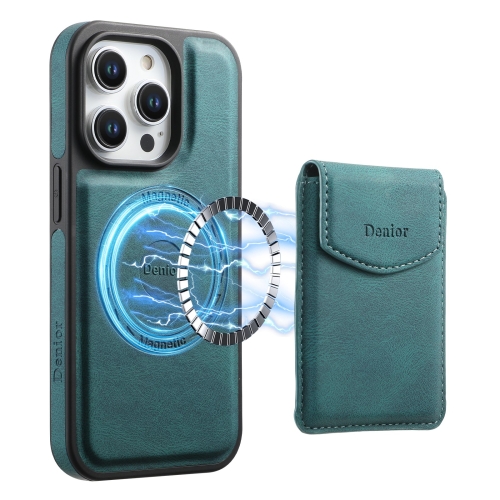 

For iPhone 16 Pro Max Denior D19 Skin Feel MagSafe Detachable Card Slot Phone Case(Blue)