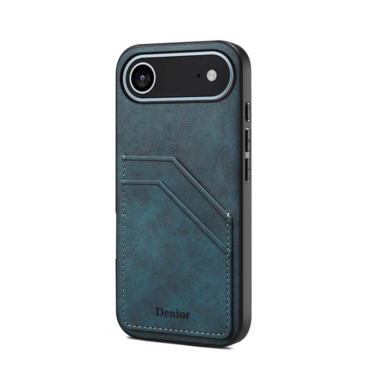 

For iPhone Air Denior D09 PU Dual Card Slot Back Cover Phone Case(Blue)