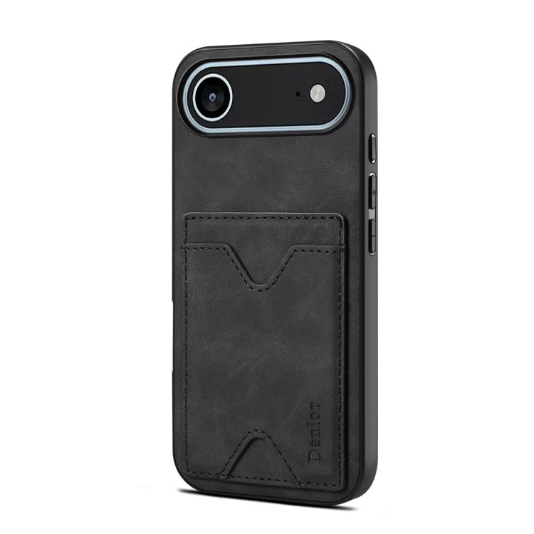 

For iPhone 17 Air Denior D06 PU Back Cover Card Slot Holder Phone Case(Black)