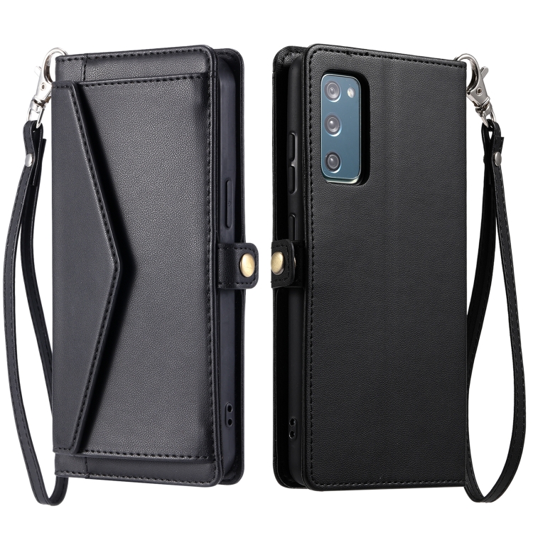 

For Samsung Galaxy S20 FE 5G Wallet Multi-card Slot Leather Phone Case with Lanyard(Black)