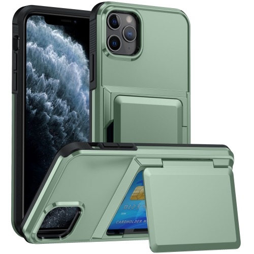 

For iPhone 11 Pro Card Slot Holder Phone Case(Light Green)