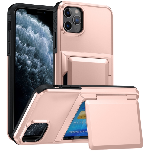 

For iPhone 11 Pro Max Card Slot Holder Phone Case(Rose Gold)