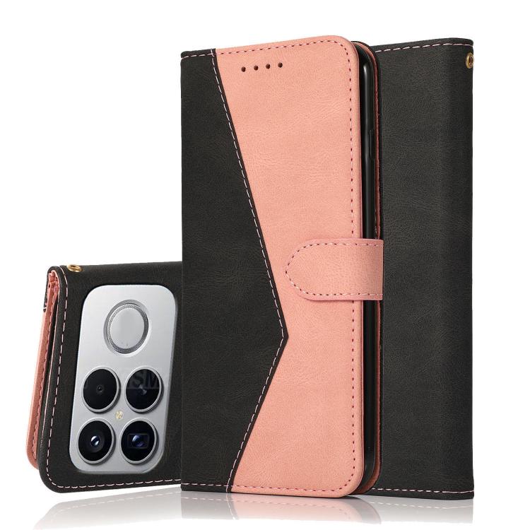 

For Redmi K90/Poco F8 Pro Dual-color Stitching Leather Phone Case(Black Rose Gold)