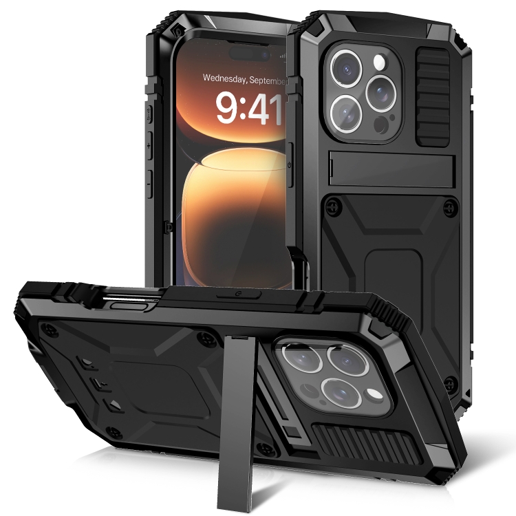 

For iPhone 16 Pro R-JUST Life Waterproof Dustproof Shockproof Phone Case(Black)