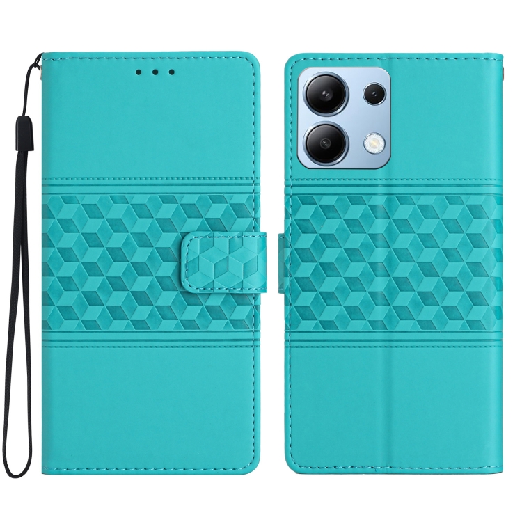 

For Redmi Note 13 4G Diamond Embossed Skin Feel Leather Phone Case(Blue)