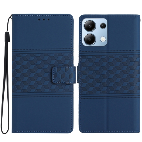 

For Redmi Note 13 4G Diamond Embossed Skin Feel Leather Phone Case(Dark Blue)