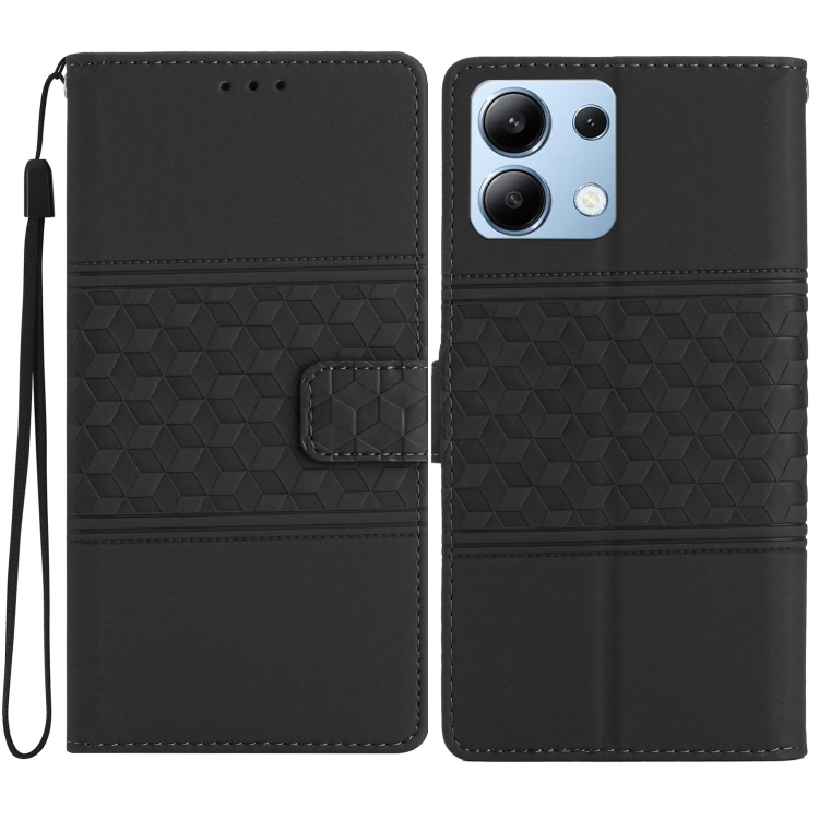 

For Redmi Note 13 4G Diamond Embossed Skin Feel Leather Phone Case(Black)