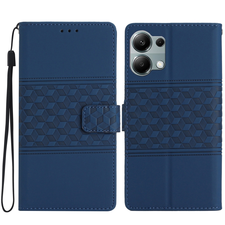 

For Redmi Note 13 Pro 4G Diamond Embossed Skin Feel Leather Phone Case(Dark Blue)