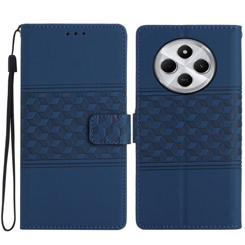 

For Redmi 14C 4G Diamond Embossed Skin Feel Leather Phone Case(Dark Blue)