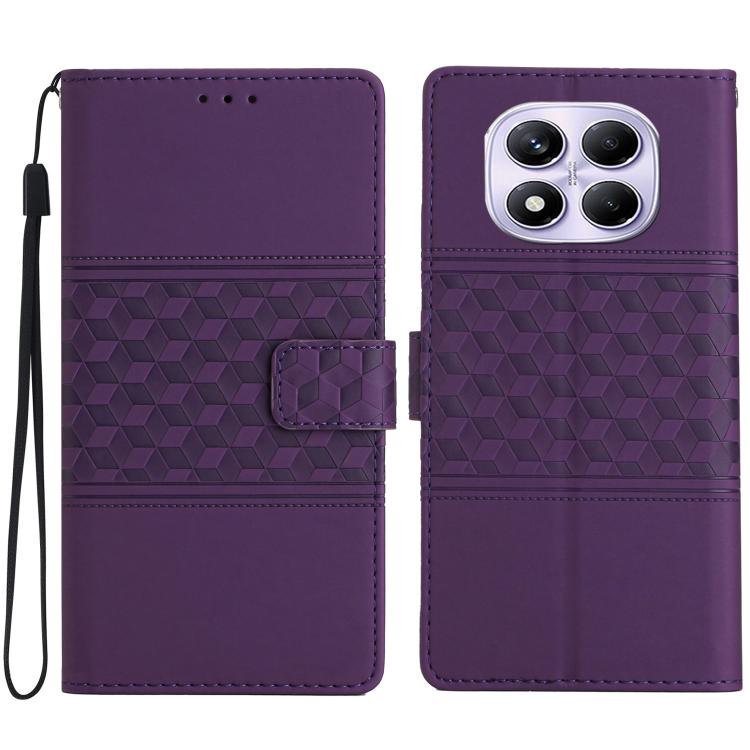 

For Redmi Note 14 Pro 4G Diamond Embossed Skin Feel Leather Phone Case(Purple)