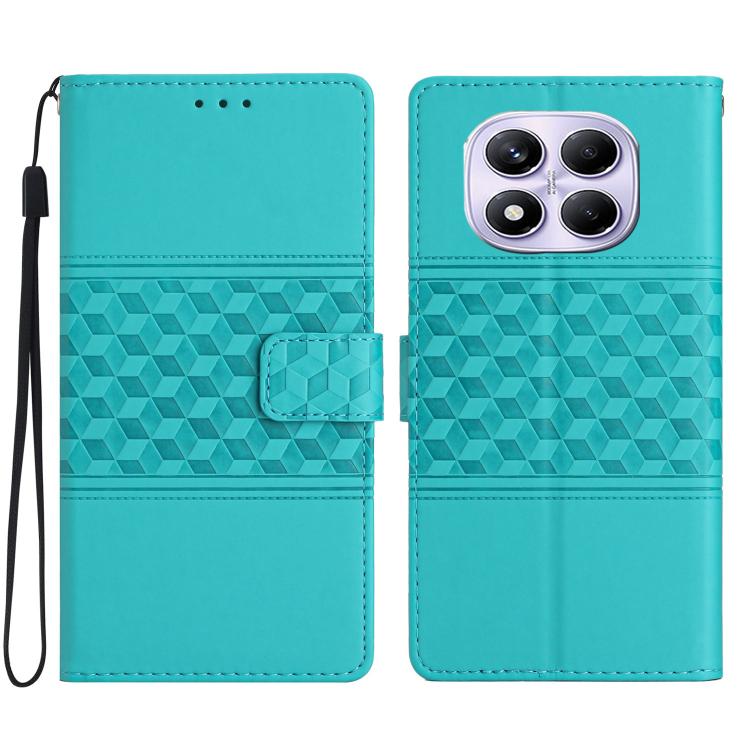 

For Redmi Note 14 Pro 4G Diamond Embossed Skin Feel Leather Phone Case(Blue)