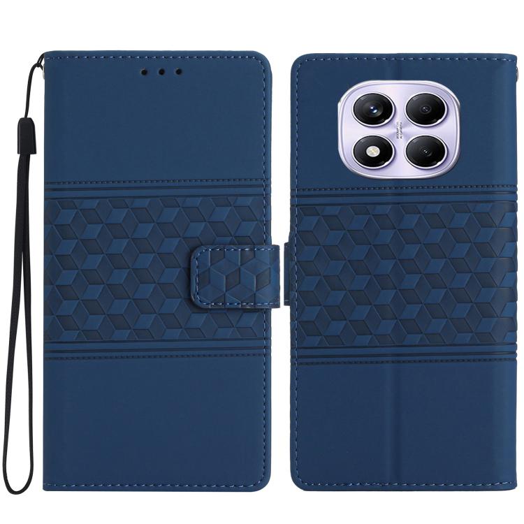

For Redmi Note 14 Pro 4G Diamond Embossed Skin Feel Leather Phone Case(Dark Blue)