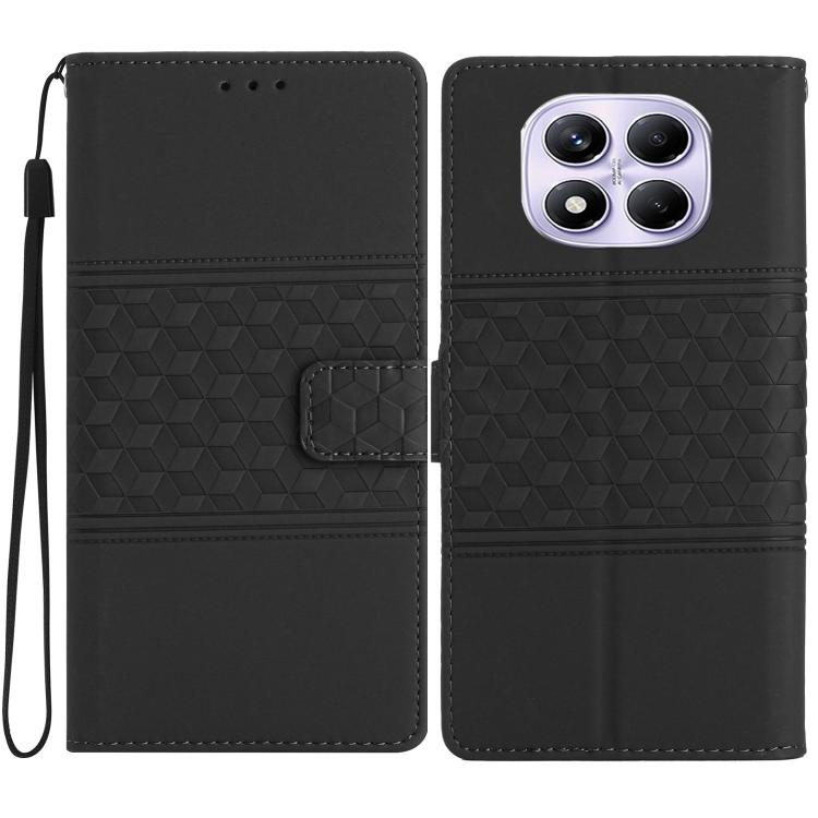 

For Redmi Note 14 Pro 4G Diamond Embossed Skin Feel Leather Phone Case(Black)
