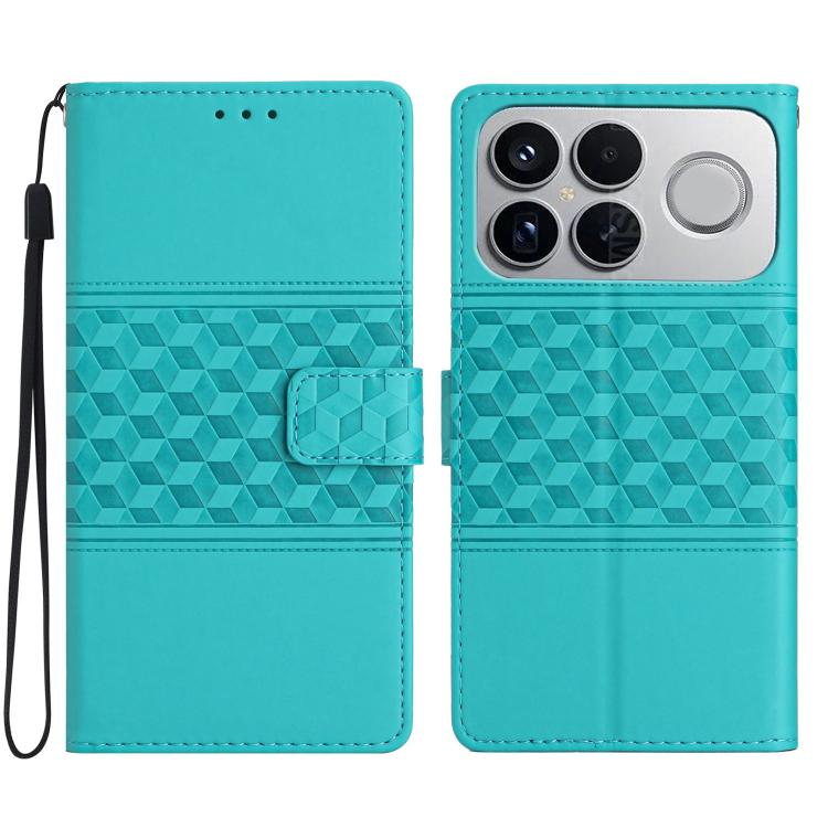 

For Redmi K90/Poco F8 Pro Diamond Embossed Skin Feel Leather Phone Case(Blue)