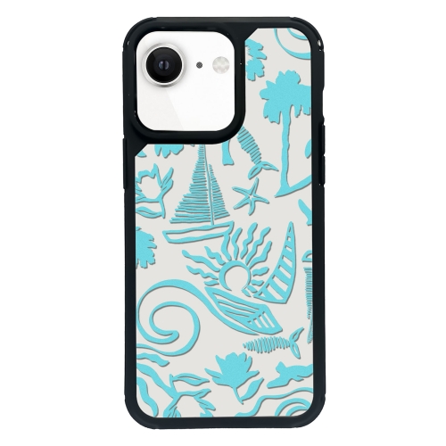 

For iPhone 7 / 8 / SE 2020 2022 Exclusive Design Style PC Full Coverage Pattern Phone Case(Island Blue)