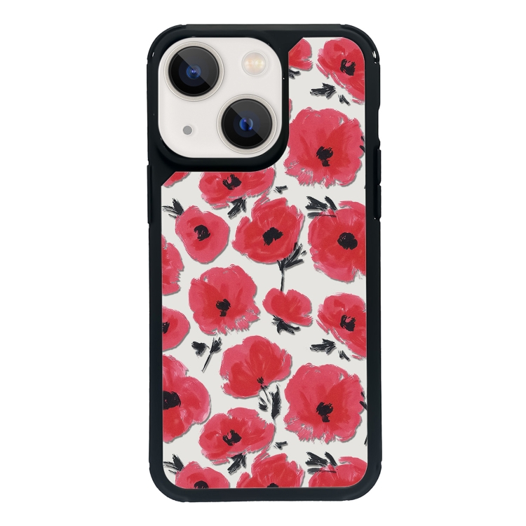

For iPhone 14 Plus Exclusive Design Style PC Full Coverage Pattern Phone Case(Red Watercolor Flowers)