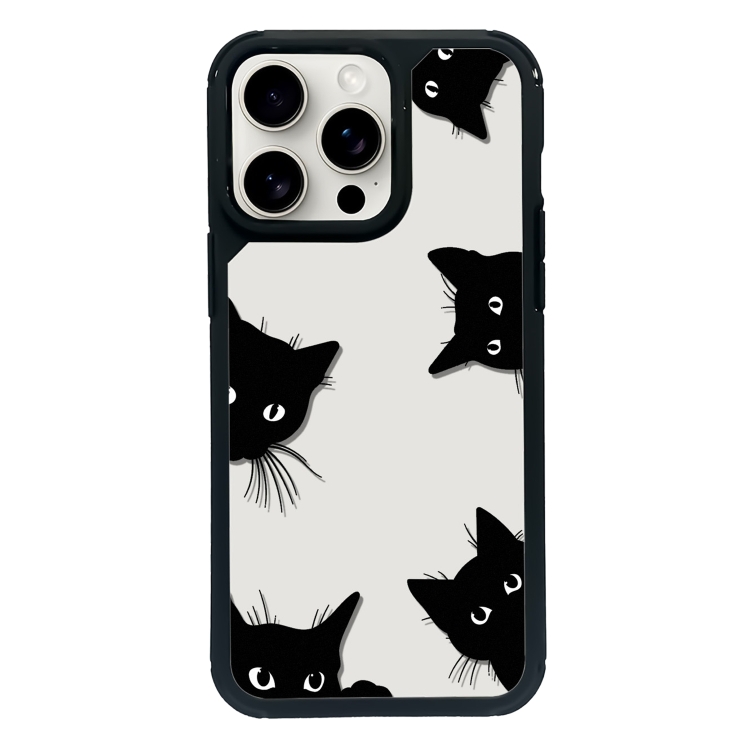 

For iPhone 14 Pro Max Exclusive Design Style PC Full Coverage Pattern Phone Case(Black Cat)