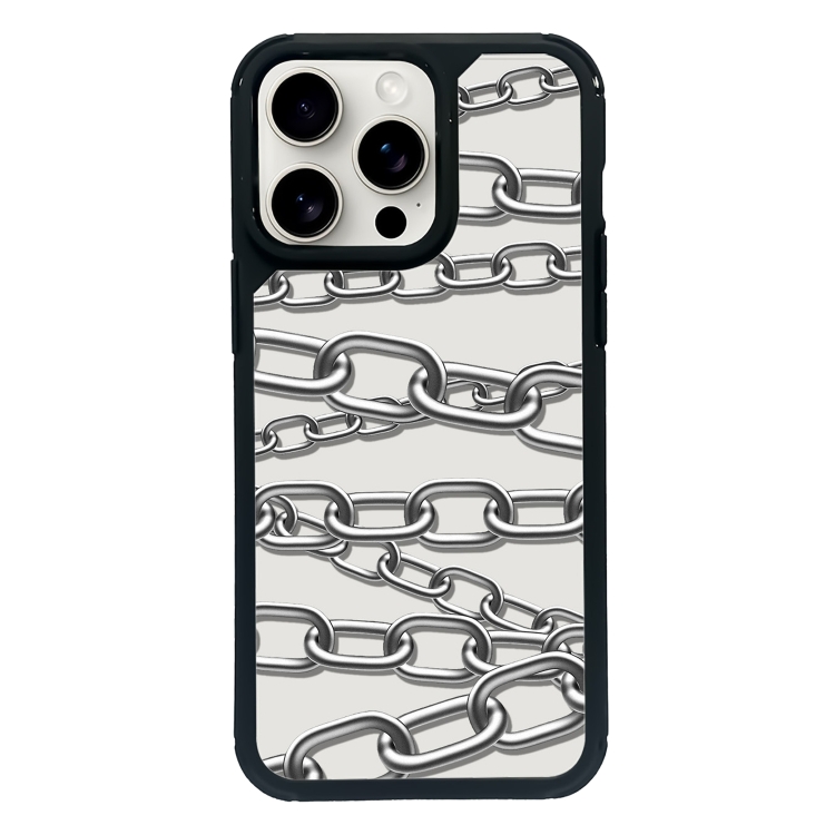 

For iPhone 14 Pro Max Exclusive Design Style PC Full Coverage Pattern Phone Case(Metal Chain)