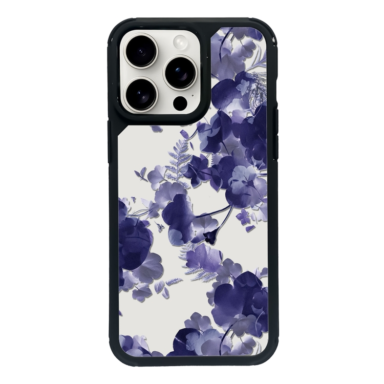 

For iPhone 14 Pro Max Exclusive Design Style PC Full Coverage Pattern Phone Case(Purple Watercolor Flowers)
