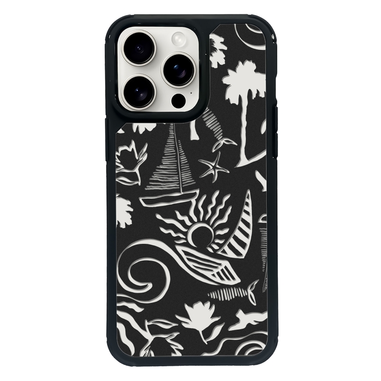 

For iPhone 13 Pro Exclusive Design Style PC Full Coverage Pattern Phone Case(Island Black)