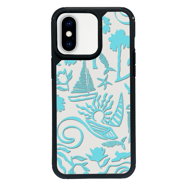 

For iPhone X / XS Exclusive Design Style PC Full Coverage Pattern Phone Case(Island Blue)