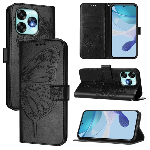 

For UMIDIGI A15 / A15C / A15T Embossed Butterfly Leather Phone Case(Black)