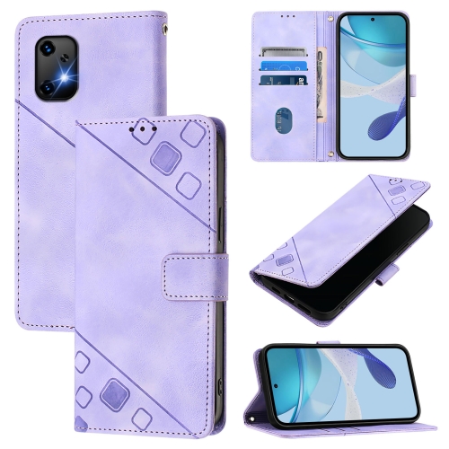 

For Umidigi Bison X20 Skin-feel Embossed Leather Phone Case(Light Purple)