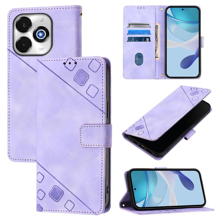 

For Umidigi G100X 4G / 5G Skin-feel Embossed Leather Phone Case(Light Purple)