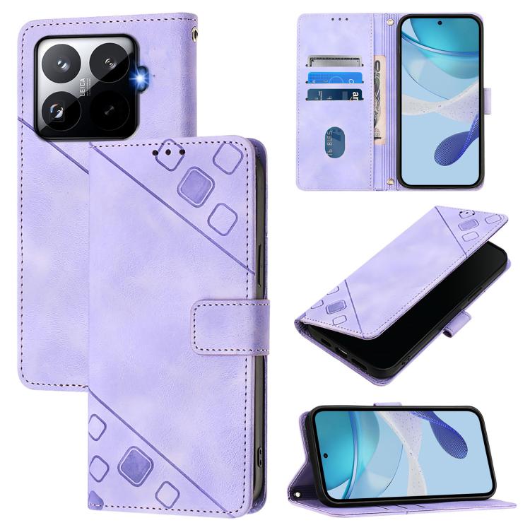 

For Xiaomi 15T Pro 5G Skin-feel Embossed Leather Phone Case(Light Purple)