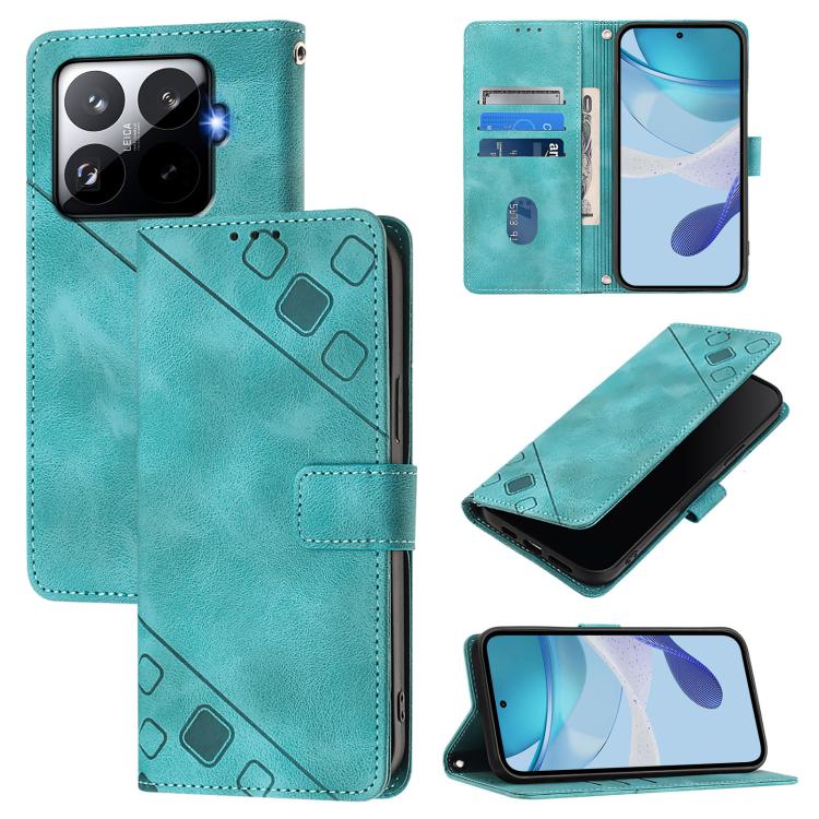 

For Xiaomi 15T Pro 5G Skin-feel Embossed Leather Phone Case(Green)