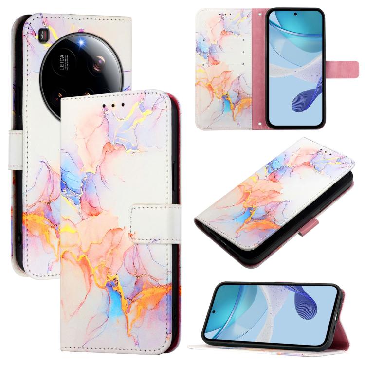 

For Xiaomi 15 Ultra PT003 Marble Pattern Flip Leather Phone Case(Galaxy Marble White)