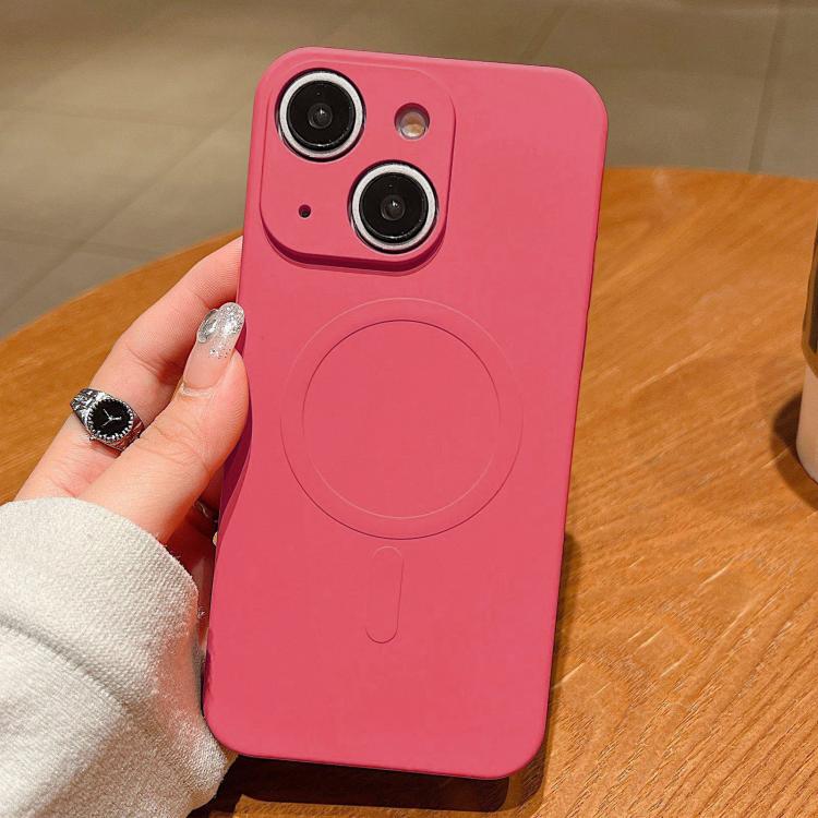 

For iPhone 15 Solid Color Liquid Silicone MagSafe Magnetic Phone Case(Grass Purple)