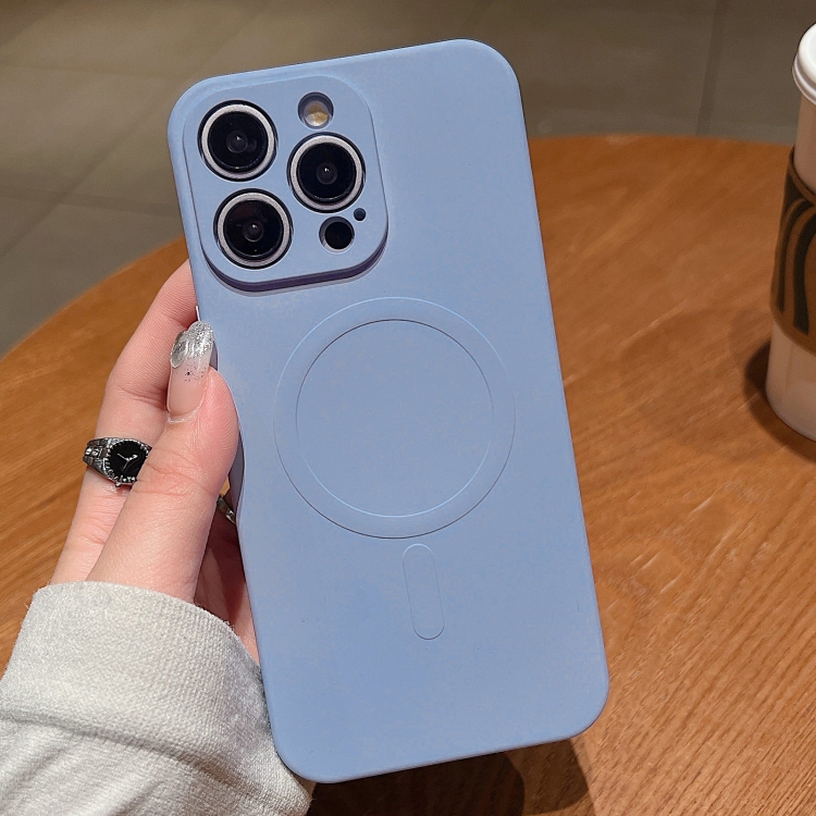 

For iPhone 12 Pro Solid Color Liquid Silicone MagSafe Magnetic Phone Case(Yuanfeng Blue)