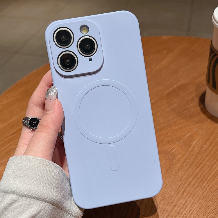 

For iPhone 11 Pro Solid Color Liquid Silicone MagSafe Magnetic Phone Case(Lilac Purple)