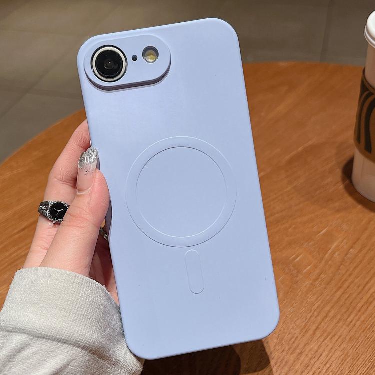 

For iPhone 16e Solid Color Liquid Silicone MagSafe Magnetic Phone Case(Lilac Purple)