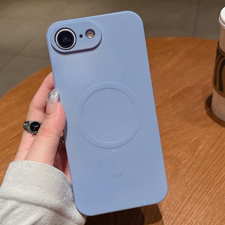 

For iPhone 16e Solid Color Liquid Silicone MagSafe Magnetic Phone Case(Yuanfeng Blue)