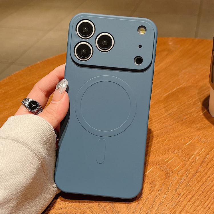 

For iPhone 17 Pro Solid Color Liquid Silicone MagSafe Magnetic Phone Case(Lavender Grey)