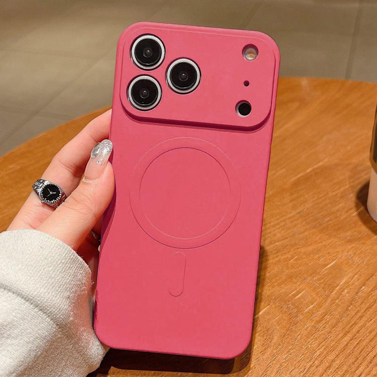 

For iPhone 17 Pro Solid Color Liquid Silicone MagSafe Magnetic Phone Case(Grass Purple)