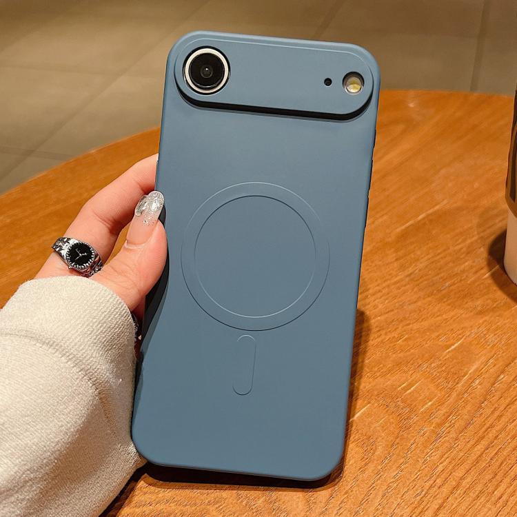 For iPhone Air Solid Color Liquid Silicone MagSafe Magnetic Phone Case(Lavender Grey)